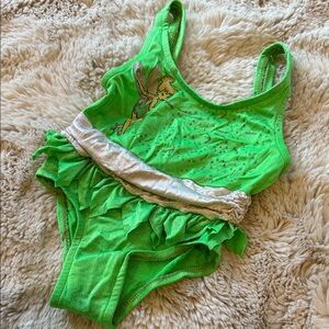 Disney Store Green Tinkerbell Swimsuit with Silver Accents 3-6mo Baby Girls